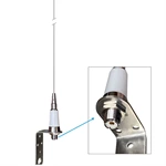 MRF27INOX Stainless Steel Whip Antenna – 24.5-29.5MHz Omni CB Boat Antenna with L Bracket for Marine Radio
