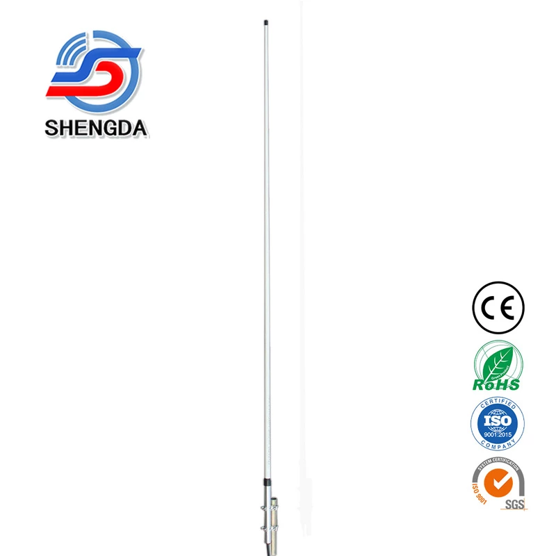MRF240C Boat Base Antenna – 156-163MHz VHF 2.4meter Fiberglass Antenna with Bracket for Marine & Fishing Use