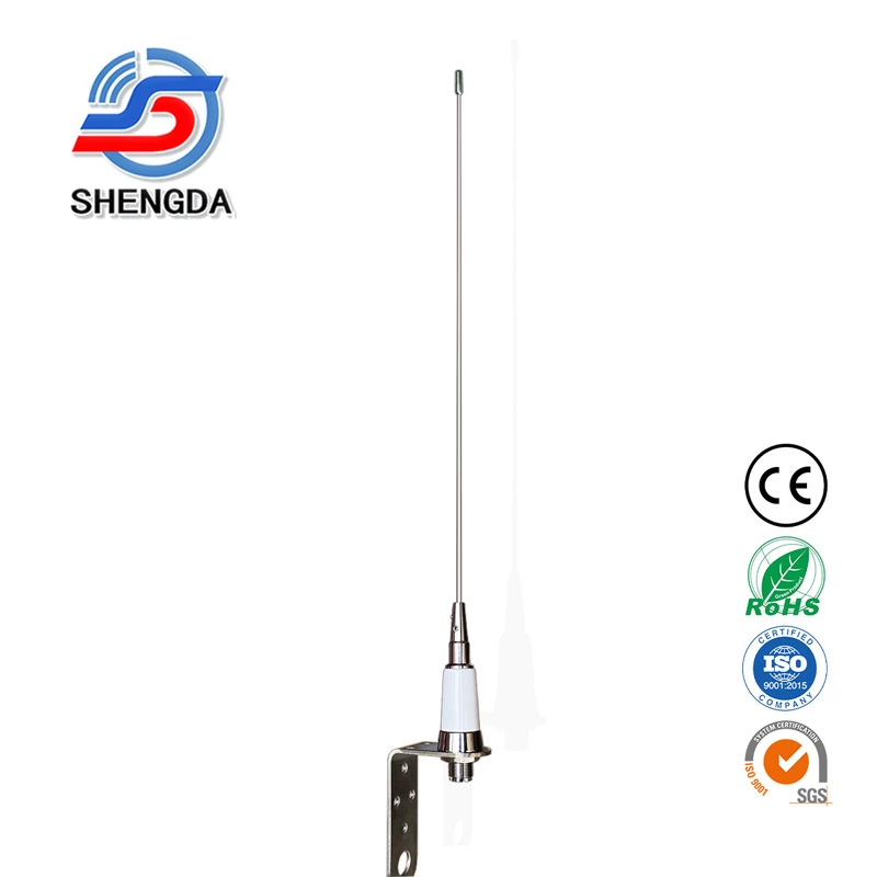 MRF27INOX Stainless Steel Whip Antenna – 24.5-29.5MHz Omni CB Boat Antenna with L Bracket for Marine Radio