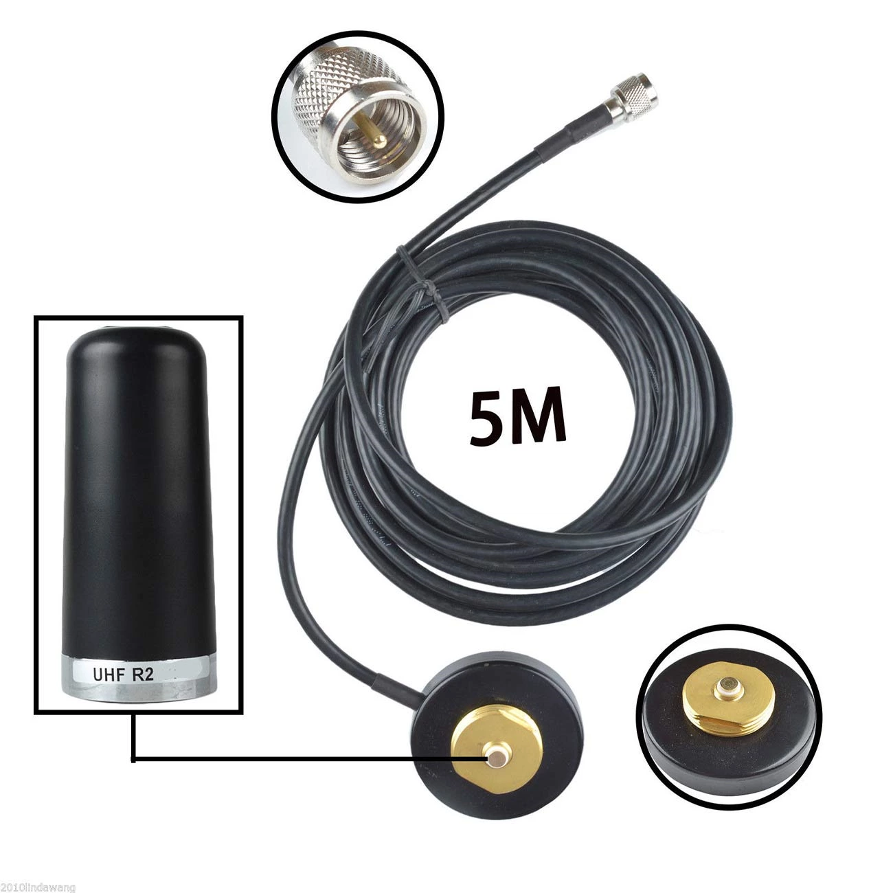 NMXGP1 Dual Band Mobile Car Antenna – 144/430MHz (VHF/UHF) + 4G Antenna with Magnetic Base & NMO Connector