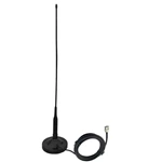 R2 VHF UHF Mobile Ham Radio Antenna – with Ground Planes, Magnetic Base Mount Soft Whip + PL259 Connector for Car/Marine