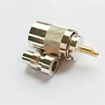 Low Loss 50ohm PL259 UHF Male Solder Connector – with Reducer, Compatible with RG58/RG8/LMR400/RG213 (Ham Radio Antenna)