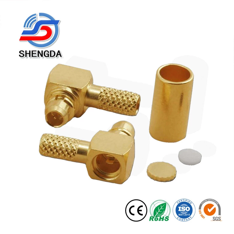 MMCX Jack Female 90 Degree Right Angle Connector – Crimp Type for RG174/RG316/RG178 Cable