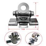 Adjustable Angle Silver Stainless Antenna Bracket – Clip Mount & Hatchback Door Mount for Mobile Car Antenna