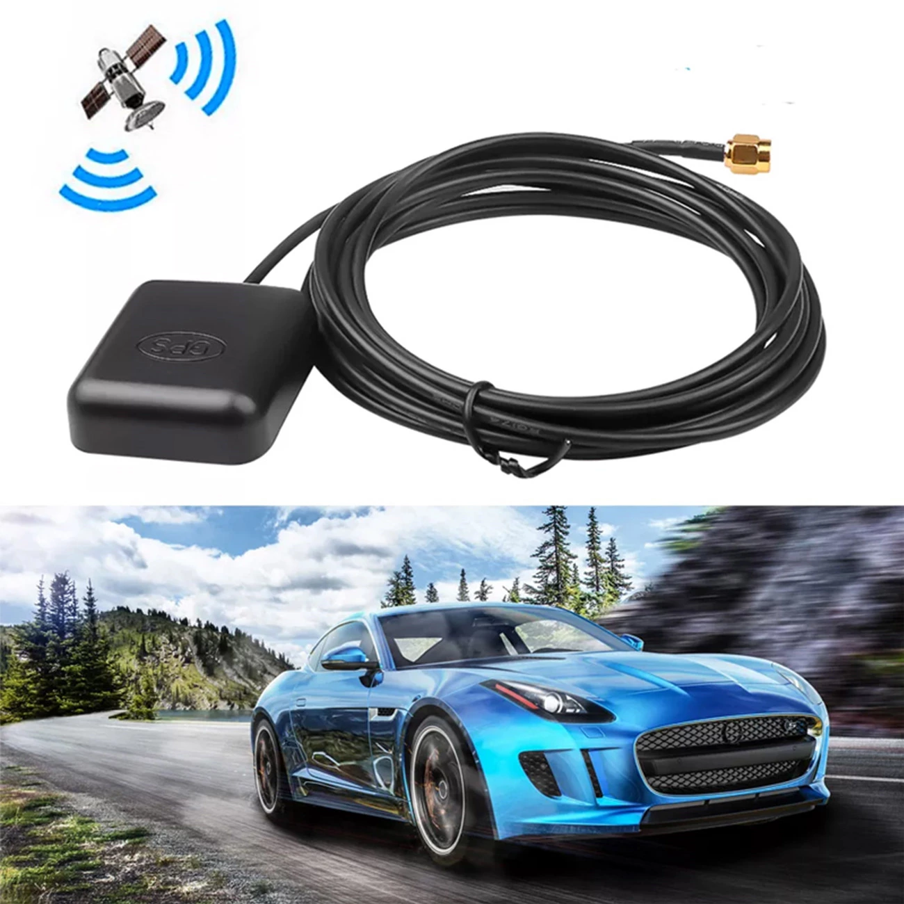 Car GPS Active Antenna – Log Tracker Recording Rear View GPS Navigation Antenna Module