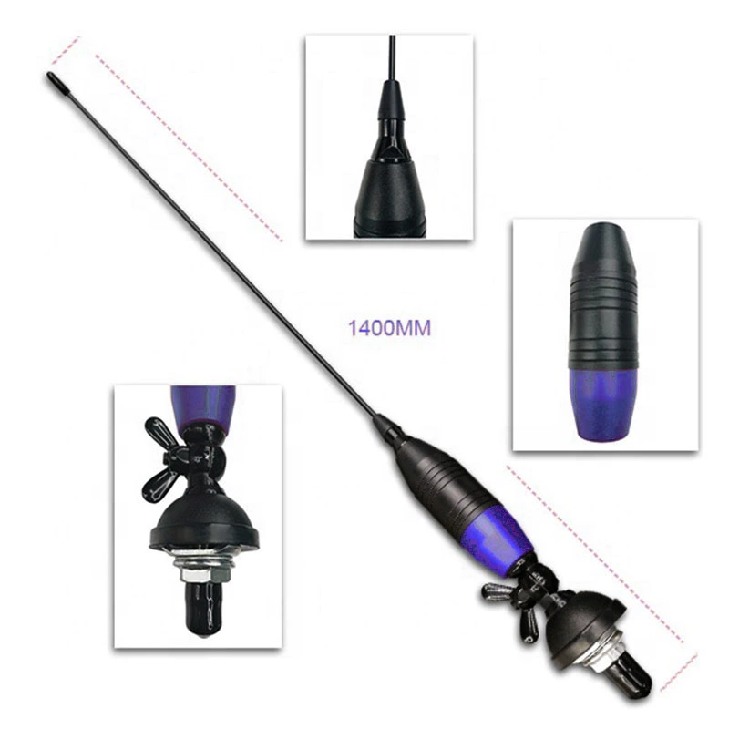 155cm CB Mobile Antenna 26-28MHz Super9 Red and Black Whip Wireless Car Radio Antenna with PL259 Connector for Mobile Radio