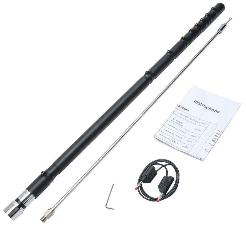 1.3m HF 3-50MHz Antenna and Triple Strong Magnetic Base Tuning Cable Adjustable Frequency Telescopic Off Road Car Antenna