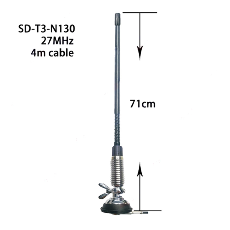 High Performance CB Radio Antenna 710mm 27MHz Cb Mobile Antenna with Flexible Spring for Communication
