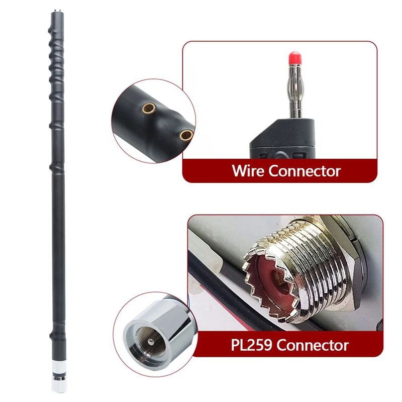 1.3m HF 3-50MHz Antenna and Triple Strong Magnetic Base Tuning Cable Adjustable Frequency Telescopic Off Road Car Antenna