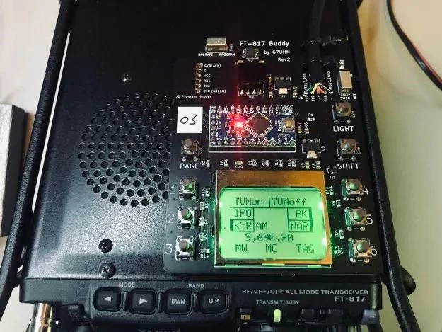 First Installation Experience of the Classic Vintage Yaesu FT-817 Control Display Board Easy Programming, the Key Chip Shines!