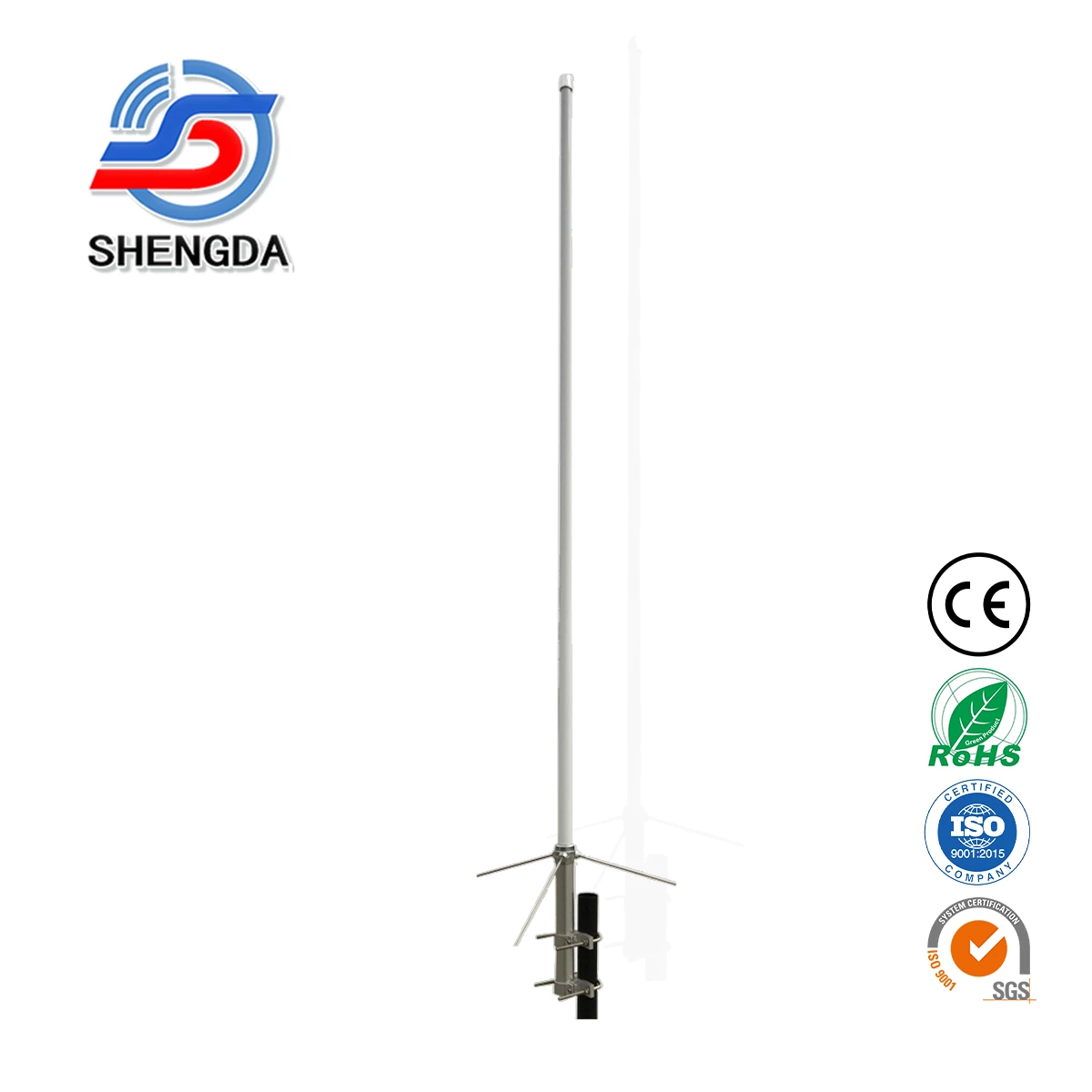 BF130VF 136-174MHz / 400-470MHz Fiberglass Base Station Antenna | 1.3m 3.5dBi Vertical Omni N-Female