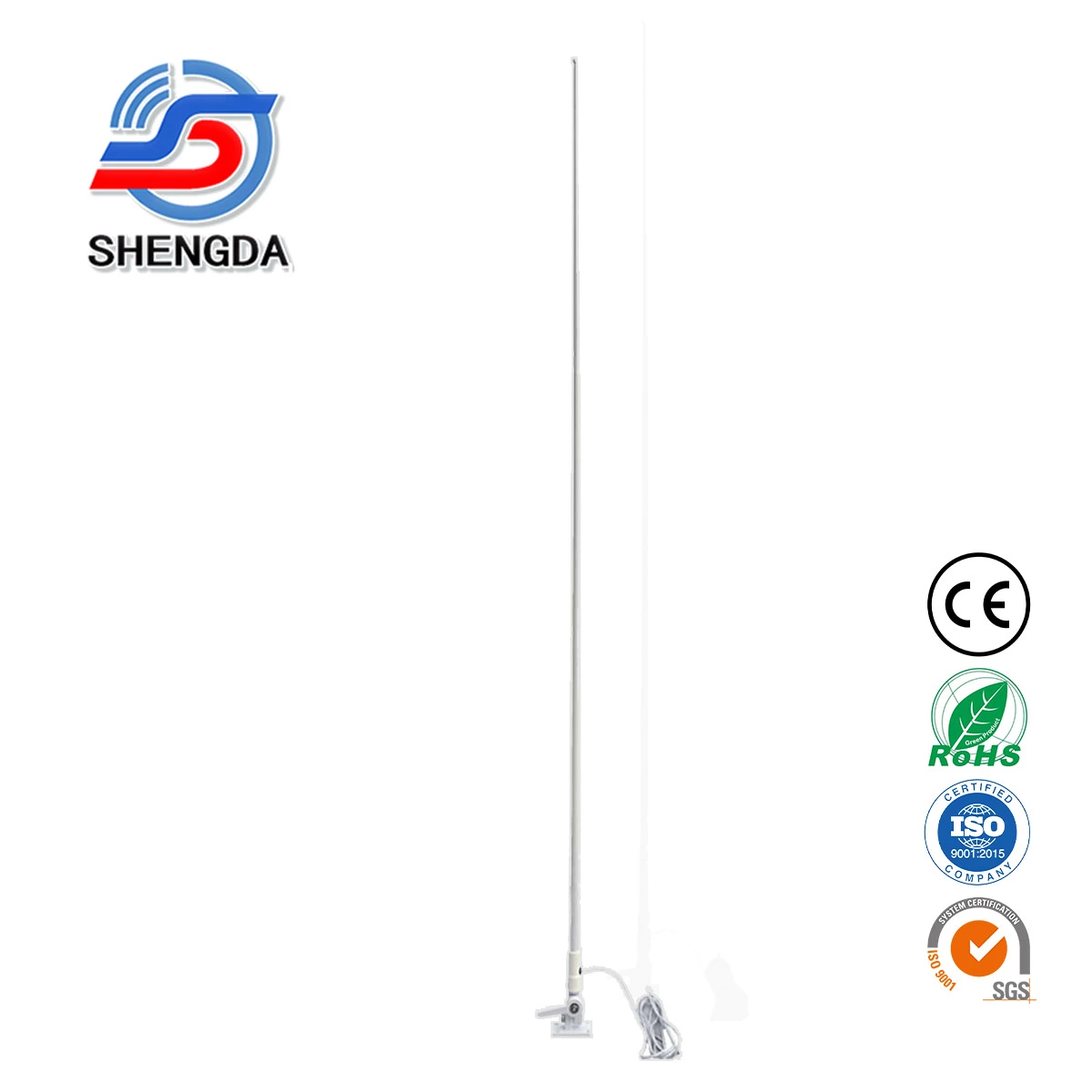 SD-5206N 156-163MHz VHF Marine Antenna | 6dB Fiberglass 2400mm Boat Radio Antenna with 6m RG58 Cable