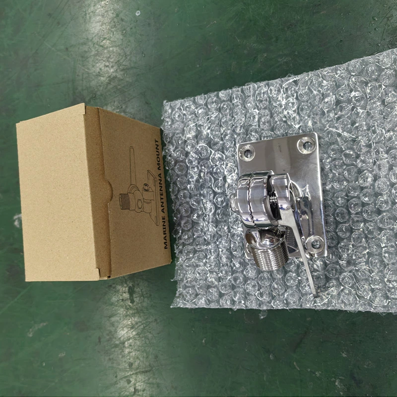 MRF002 Adjustable 4-Way Marine Antenna Mount | 316 Stainless Steel VHF Radio Antenna Base Bracket for Boat & Yacht